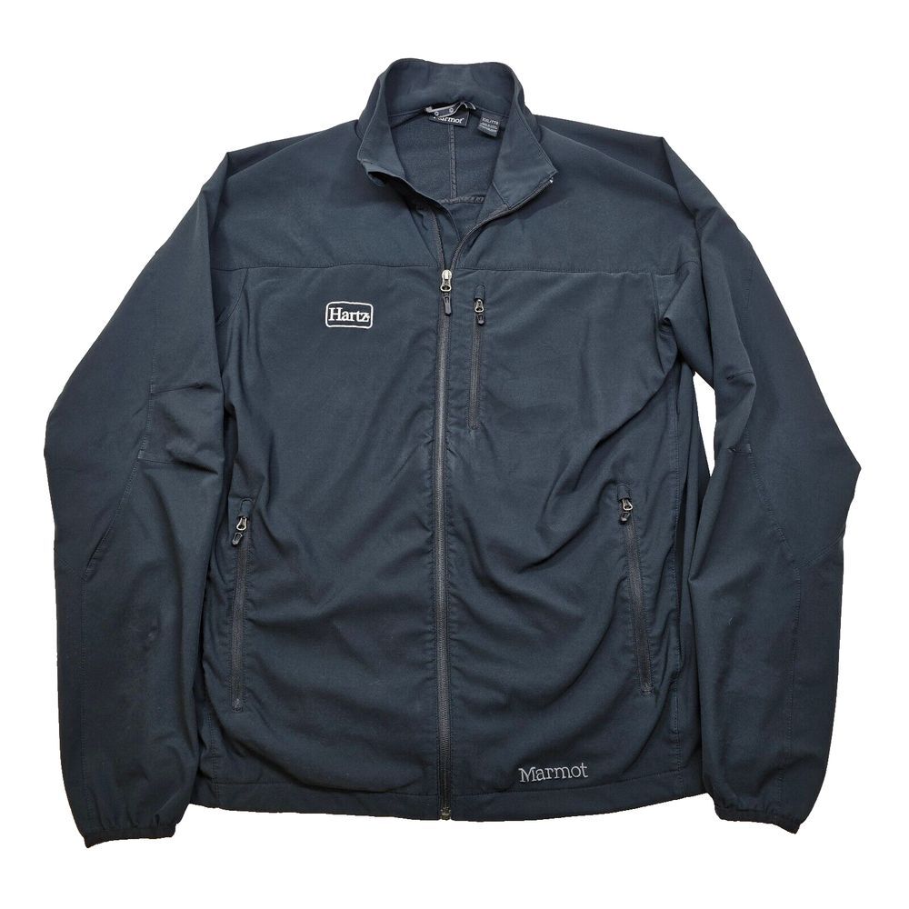 Marmot Tempo M3 Softshell Jacket Mens 2XL Black Water Repellent Windbreaker Logo